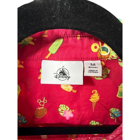Disney Snack Print Button Down Shirt M Fun Vintage Inspired Resort - Picture 4 of 5
